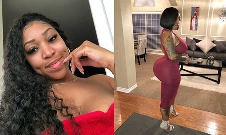 A picture of Keyara Stone before (left) and after (right).